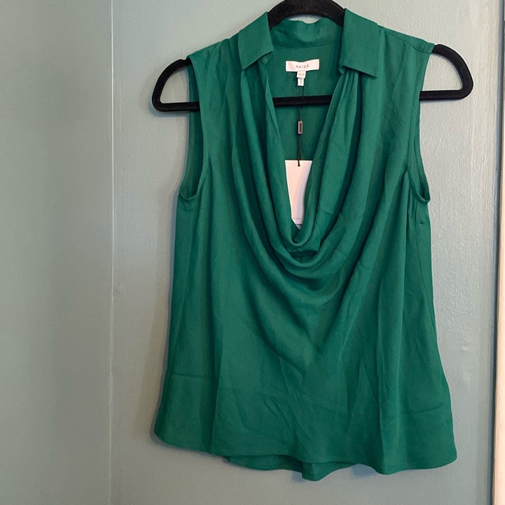Reiss Green Sleeveless Blouse